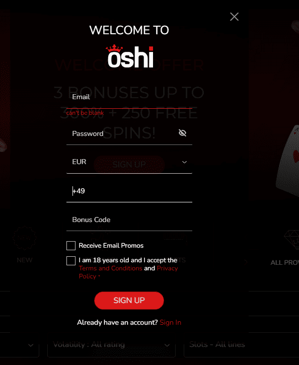 Registration Oshi