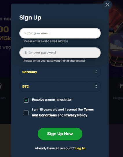 Registration Winz Casino rating without verification
